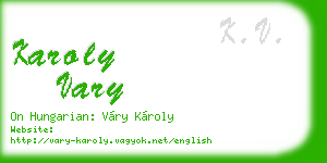 karoly vary business card